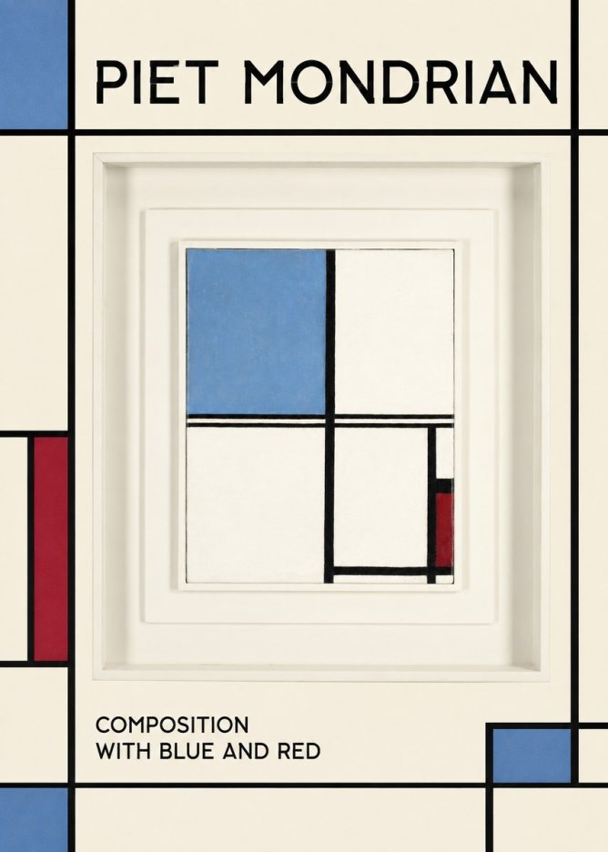 Piet Mondrian Composition with Blue and Red No1 - Juliste