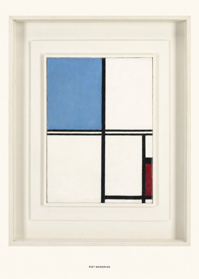 Piet Mondrian Composition with Blue and Red No5 - Juliste