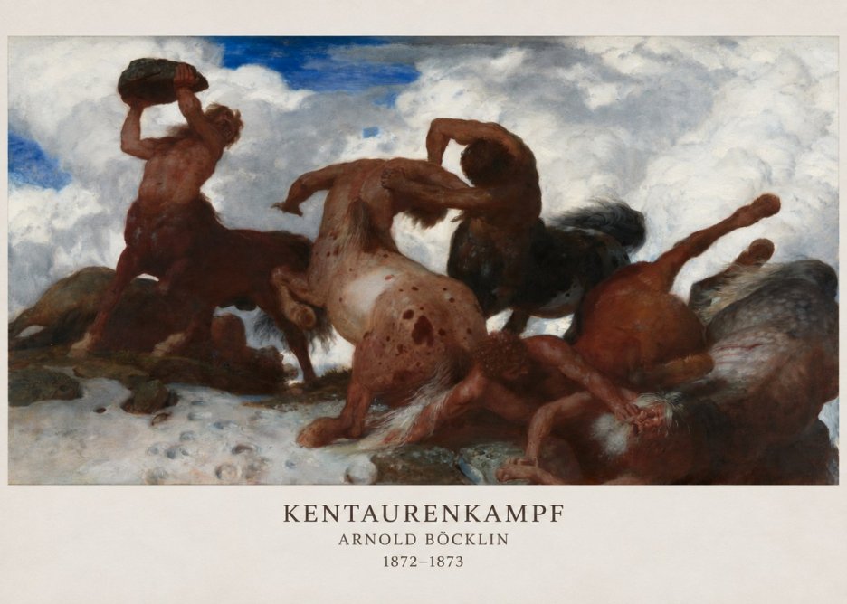 Arnold Böcklin Kentaurenkampf No2 - Juliste