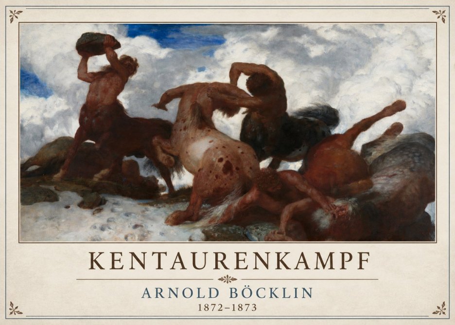 Arnold Böcklin Kentaurenkampf No4 - Juliste