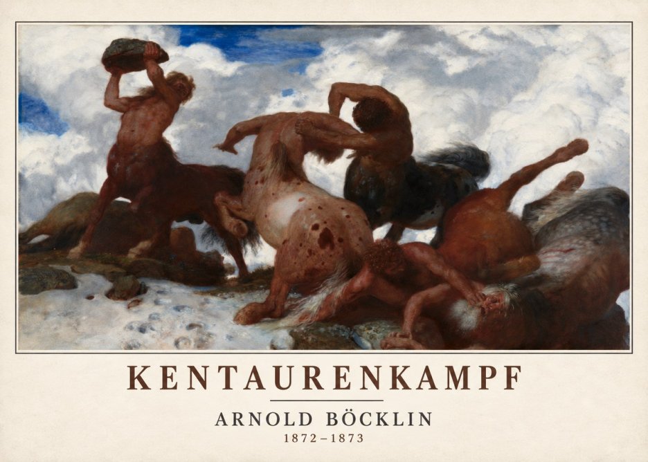 Arnold Böcklin Kentaurenkampf No5 - Juliste