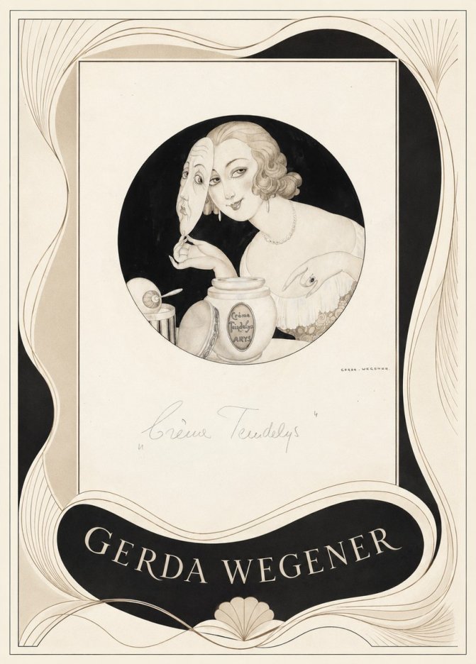 Gerda Wegener Crème Teindelys I No3 - Juliste