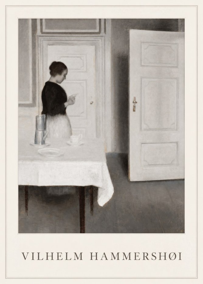 Vilhelm Hammershøi Interior with a Woman Reading a Letter No1 - Juliste