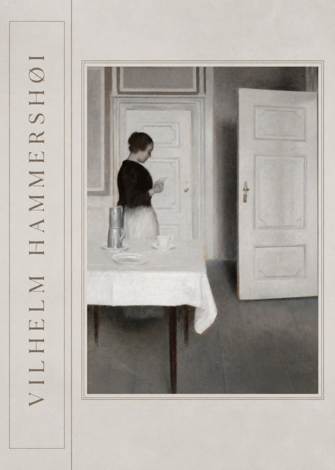 Vilhelm Hammershøi Interior with a Woman Reading a Letter No2 - Juliste
