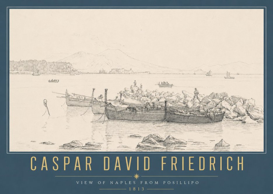 Caspar David Friedrich View of Naples from Posillipo No4 - Juliste