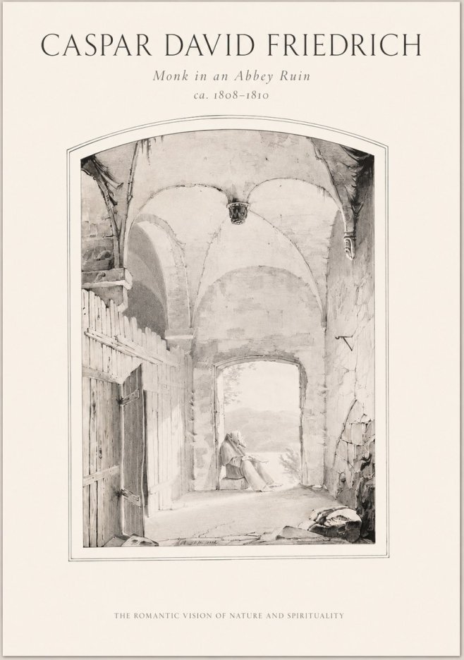 Caspar David Friedrich Monk in an Abbey Ruin No1 - Juliste