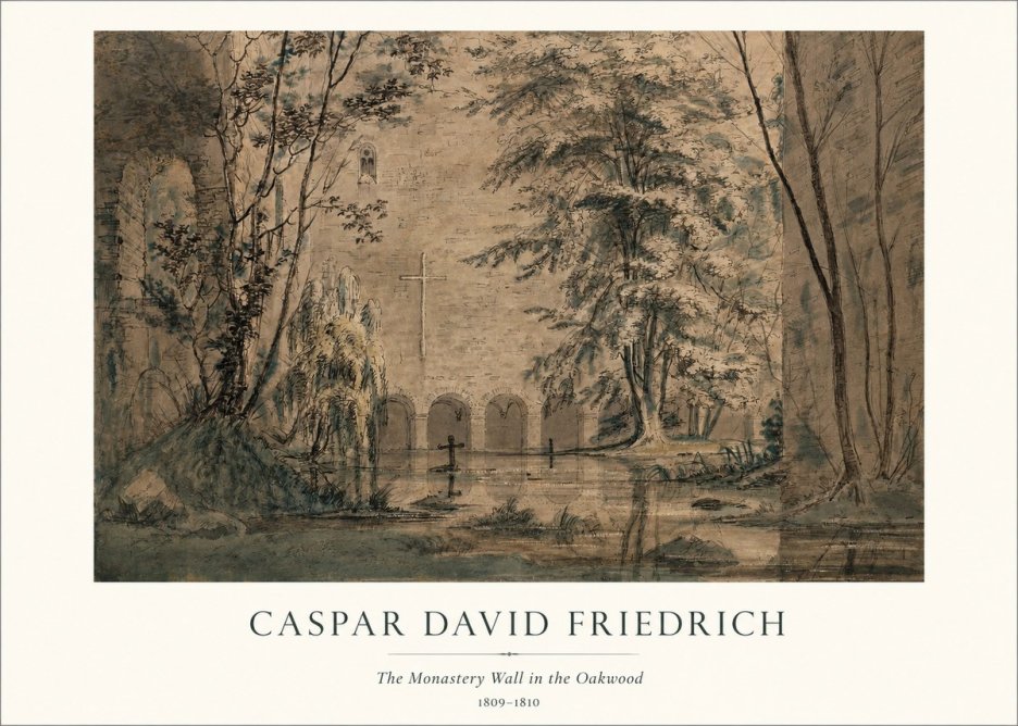 Caspar David Friedrich The Monastery Wall in the Oakwood No1 - Juliste