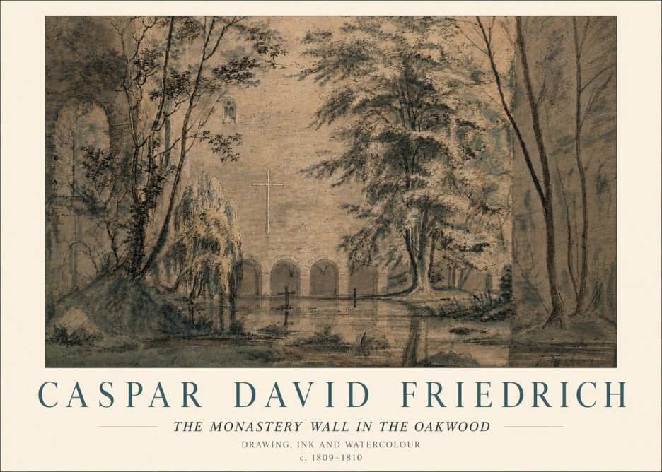 Caspar David Friedrich The Monastery Wall in the Oakwood No6 - Juliste