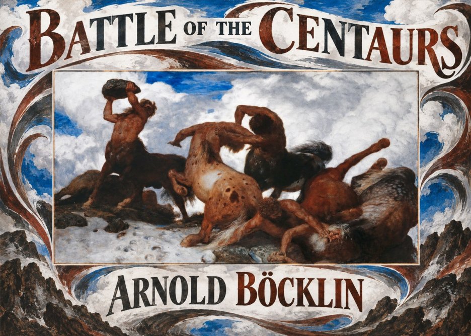 Arnold Böcklin Battle of the Centaurs No5 - Juliste