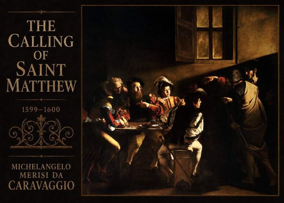 Michelangelo Merisi da Caravaggio The Calling of Saint Matthew I No3 - Juliste