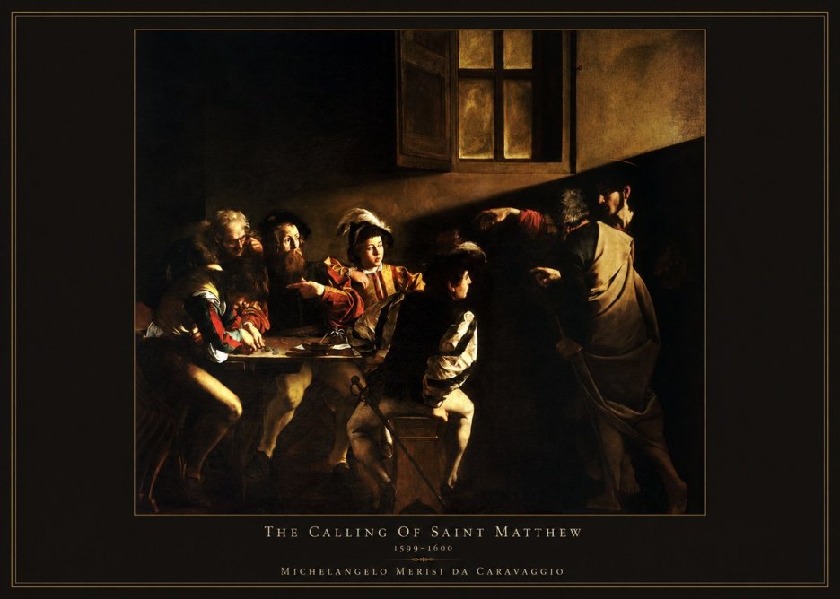 Michelangelo Merisi da Caravaggio The Calling of Saint Matthew I No4 - Juliste