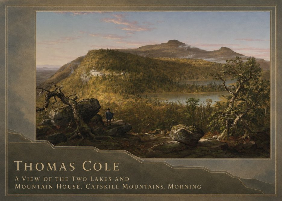 Thomas Cole A View of the Two Lakes and Mountain House, Catskill Mountains, Morning No2 - Juliste
