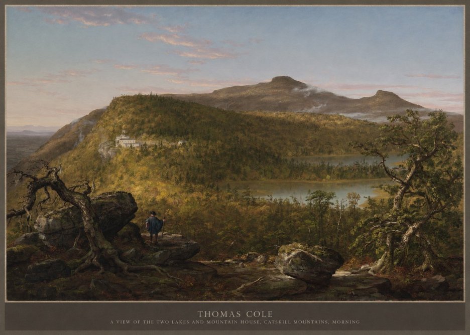 Thomas Cole A View of the Two Lakes and Mountain House, Catskill Mountains, Morning No4 - Juliste