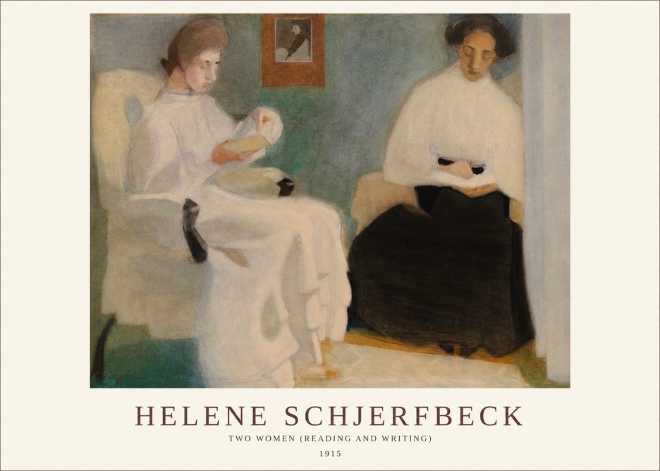Helene Schjerfbeck Two Women (Reading and Writing) No1 - Juliste