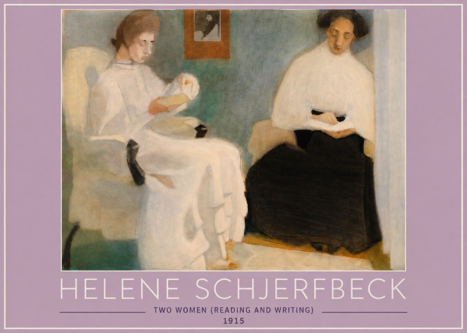 Helene Schjerfbeck Two Women (Reading and Writing) No4 - Juliste
