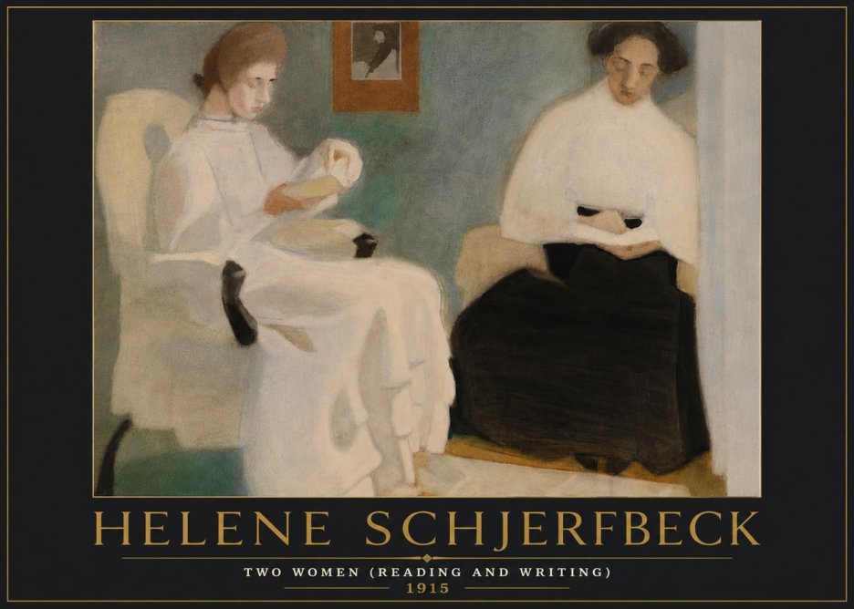 Helene Schjerfbeck Two Women (Reading and Writing) No6 - Juliste