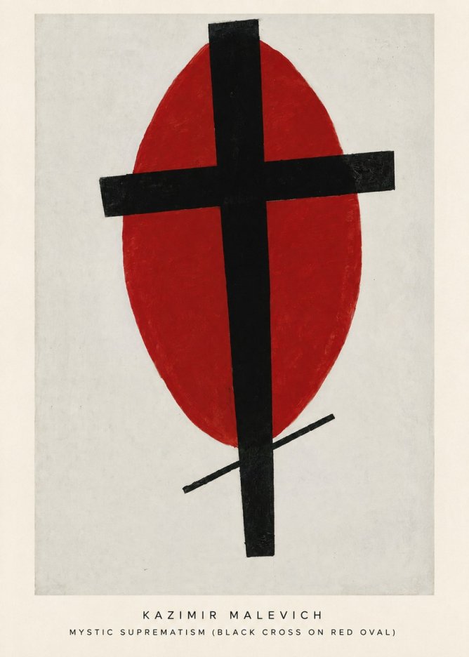 Kazimir Malevich Mystic Suprematism (Black Cross on Red Oval) No5 - Juliste
