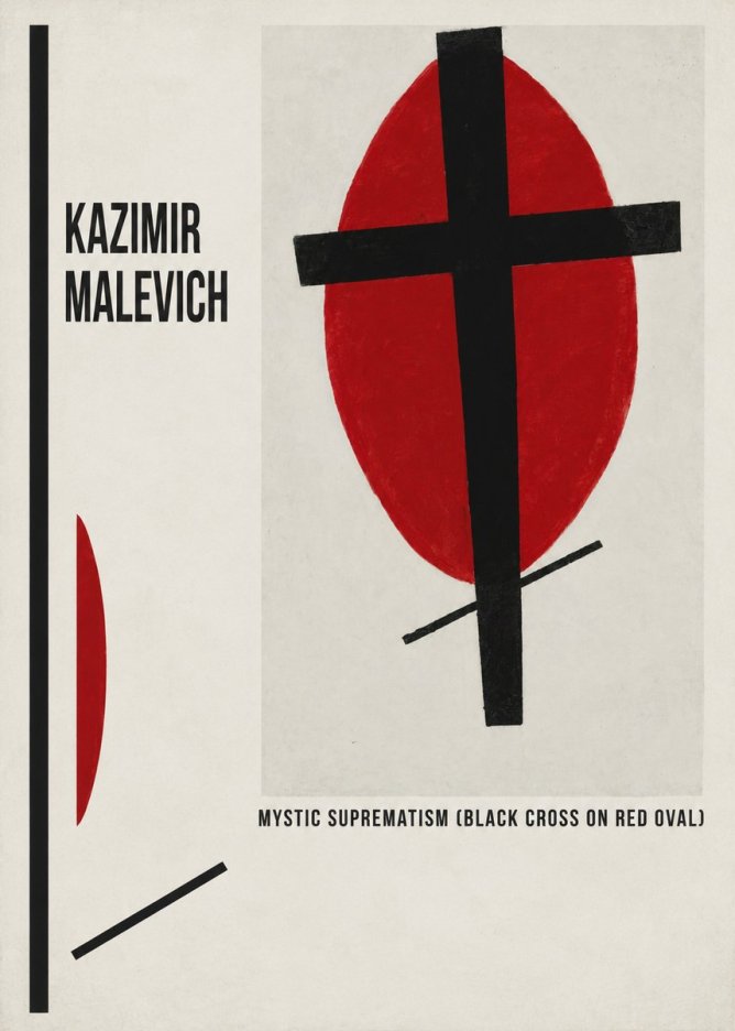 Kazimir Malevich Mystic Suprematism (Black Cross on Red Oval) No6 - Juliste