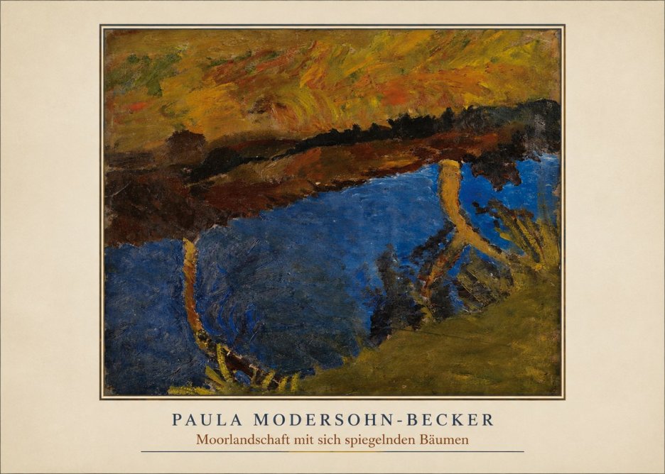 Paula Modersohn-Becker Moorlandschaft Mit Sich Spiegelnden Bäumen No4 - Juliste