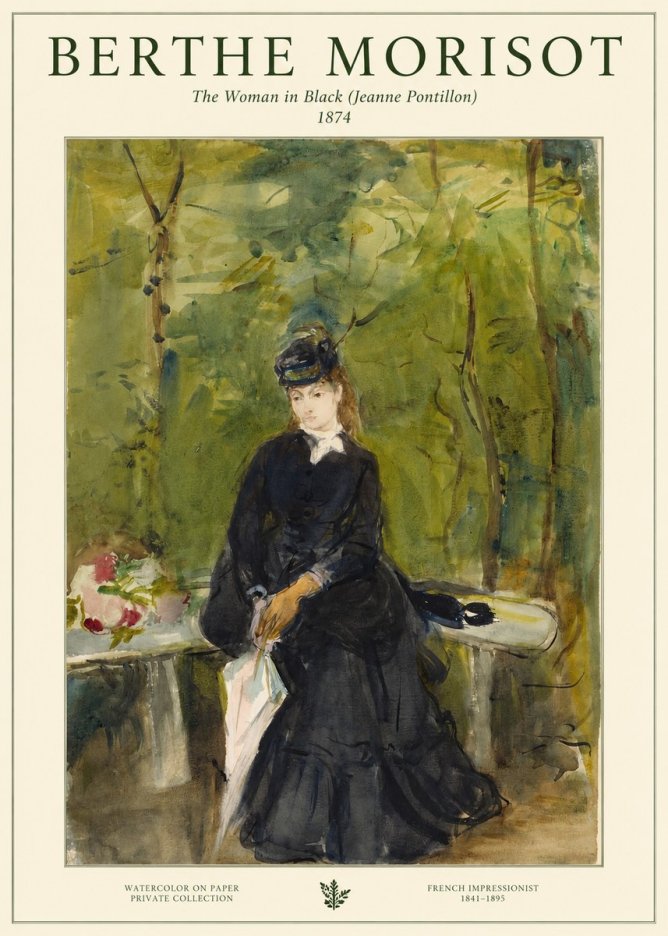 Berthe Morisot The Woman in Black (Jeanne Pontillon) No1 - Juliste