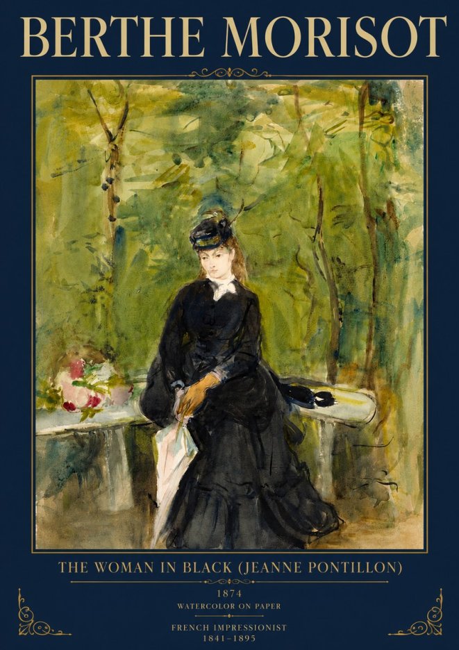 Berthe Morisot The Woman in Black (Jeanne Pontillon) No3 - Juliste