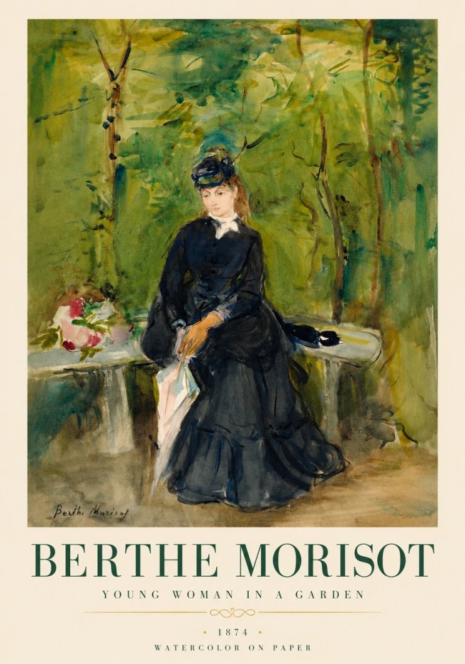 Berthe Morisot The Woman in Black (Jeanne Pontillon) No6 - Juliste