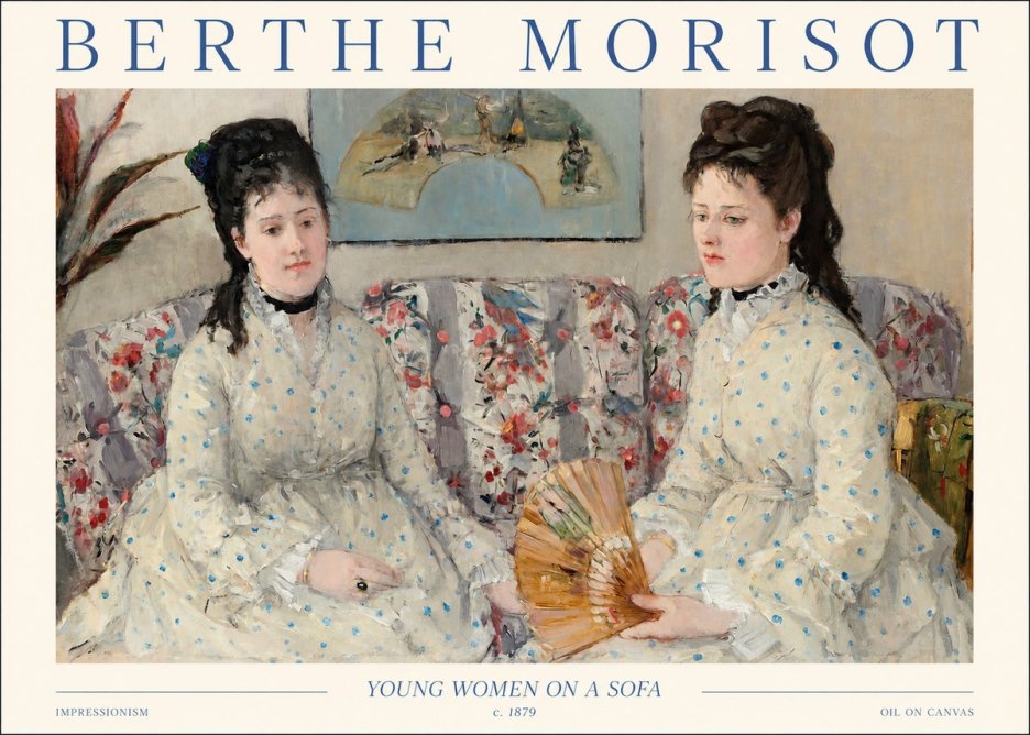 Berthe Morisot Young Women on a Sofa No1 - Juliste