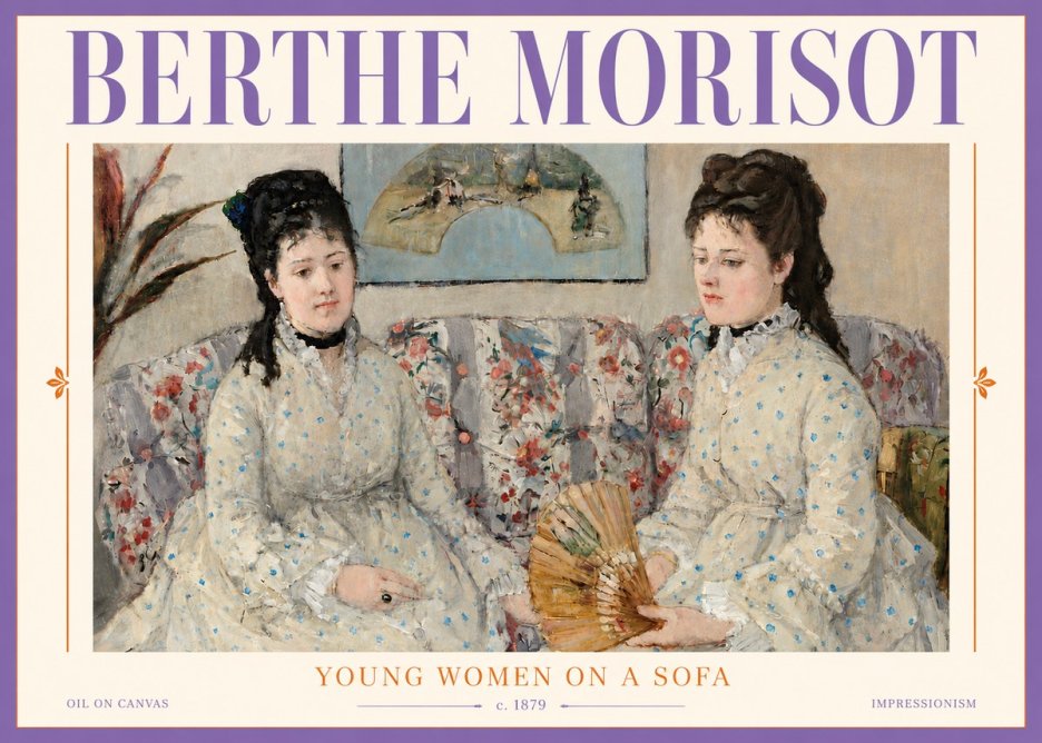 Berthe Morisot Young Women on a Sofa No5 - Juliste
