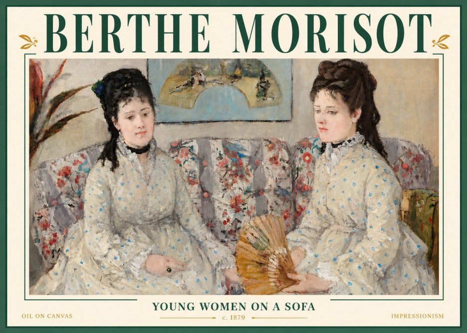 Berthe Morisot Young Women on a Sofa No6 - Juliste