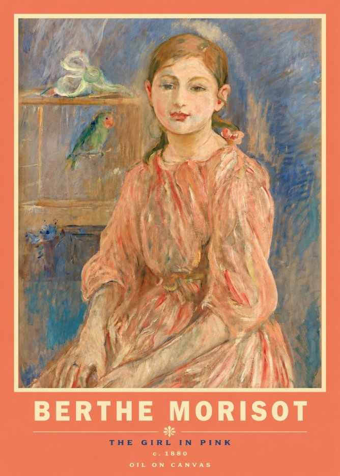 Berthe Morisot The Girl in Pink No3 - Juliste