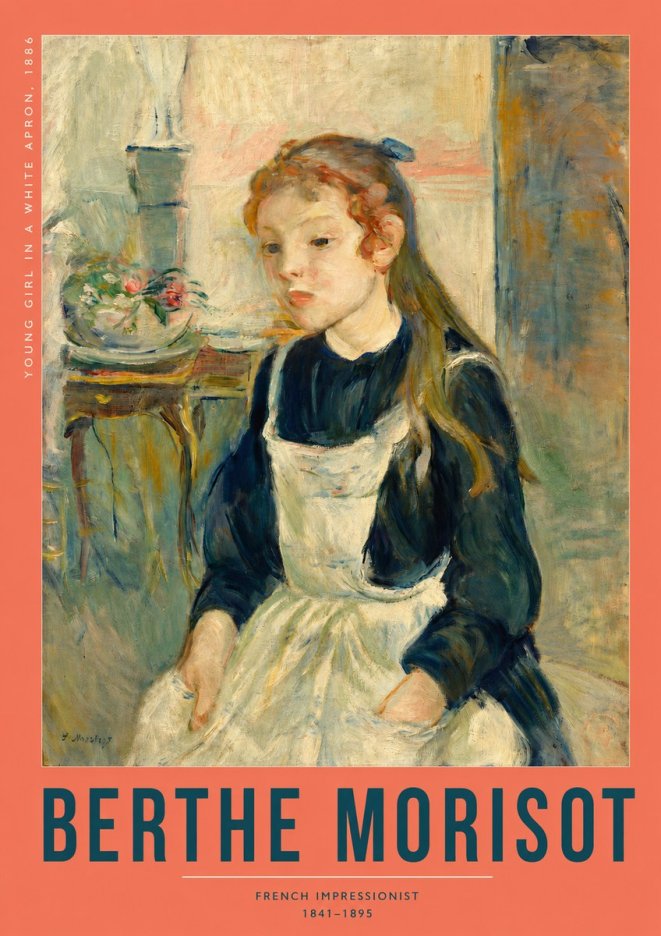 Berthe Morisot Young Girl in a White Apron No2 - Juliste