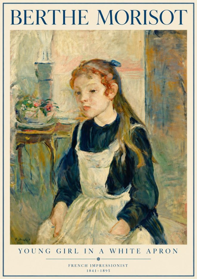 Berthe Morisot Young Girl in a White Apron No3 - Juliste