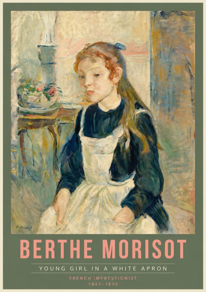 Berthe Morisot Young Girl in a White Apron No4 - Juliste