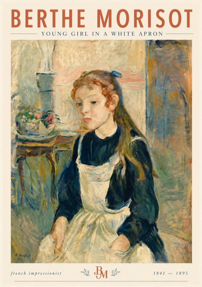 Berthe Morisot Young Girl in a White Apron No6 - Juliste