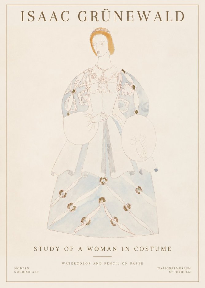 Isaac Grünewald Study of a Woman in Costume No1 - Juliste