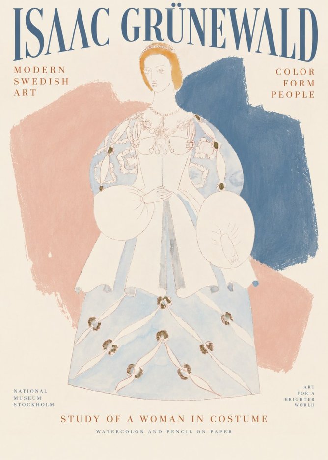 Isaac Grünewald Study of a Woman in Costume No2 - Juliste