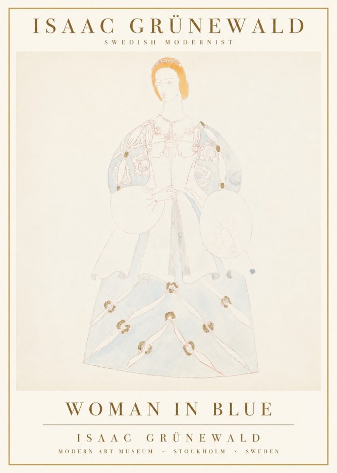 Isaac Grünewald Study of a Woman in Costume No3 - Juliste