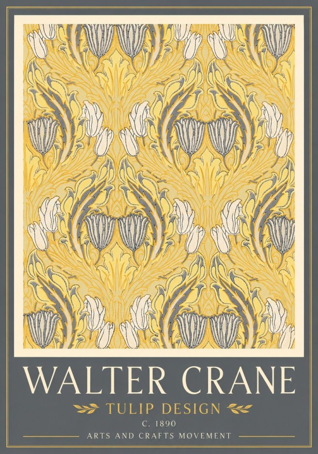 Walter Crane Tulip Design II No4 - Juliste