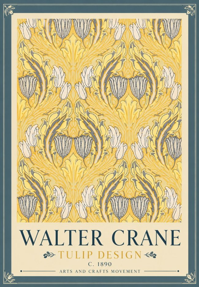 Walter Crane Tulip Design II No6 - Juliste