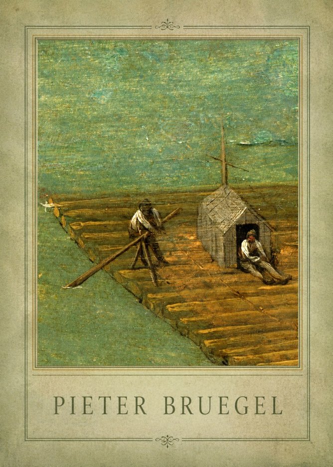 Pieter Bruegel Two Men on a Raft No1 - Juliste