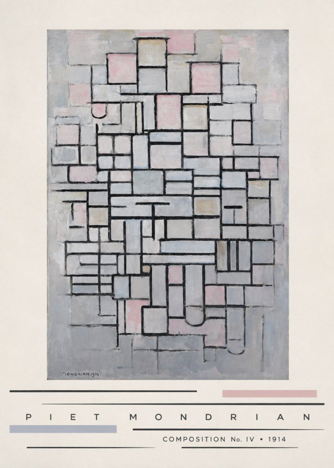 Piet Mondrian Composition No. Iv • 1914 No3 - Juliste