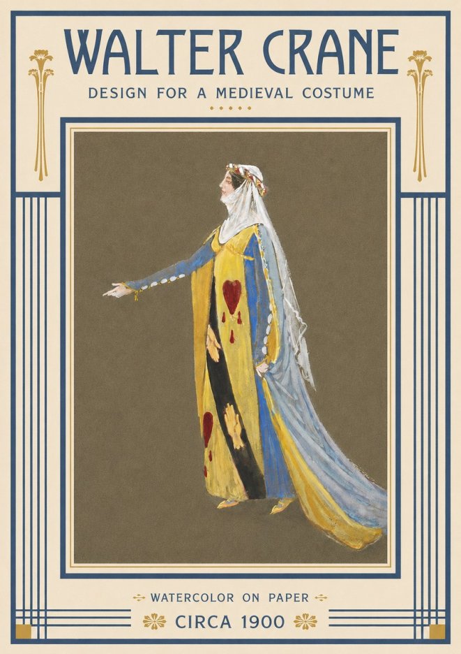 Walter Crane Design for a Medieval Costume No3 - Juliste