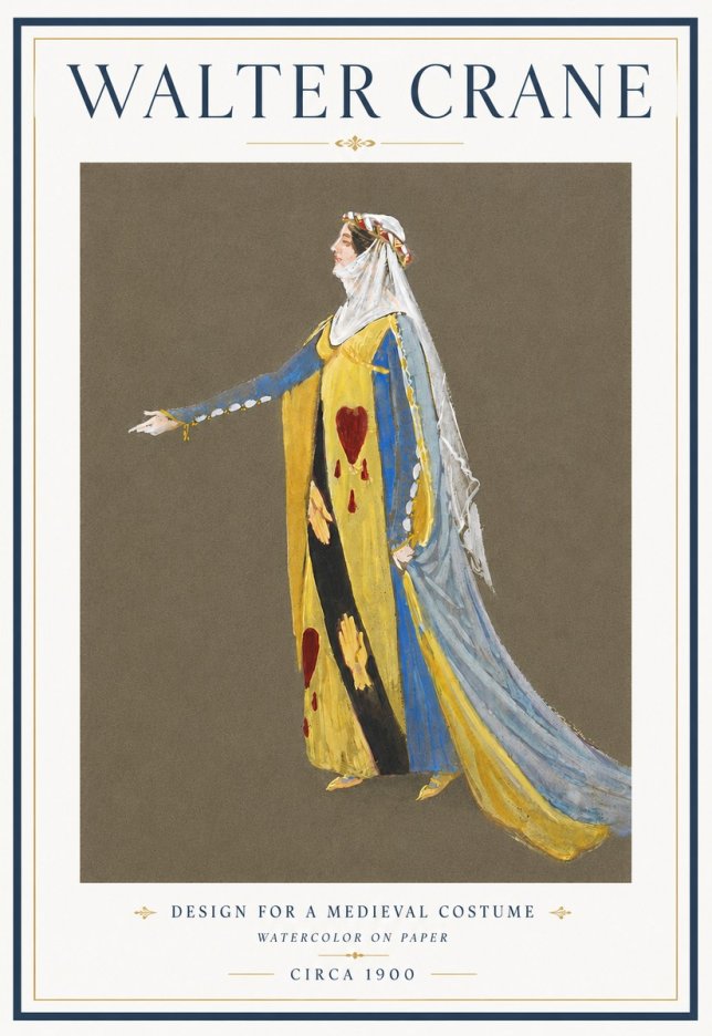Walter Crane Design for a Medieval Costume No6 - Juliste