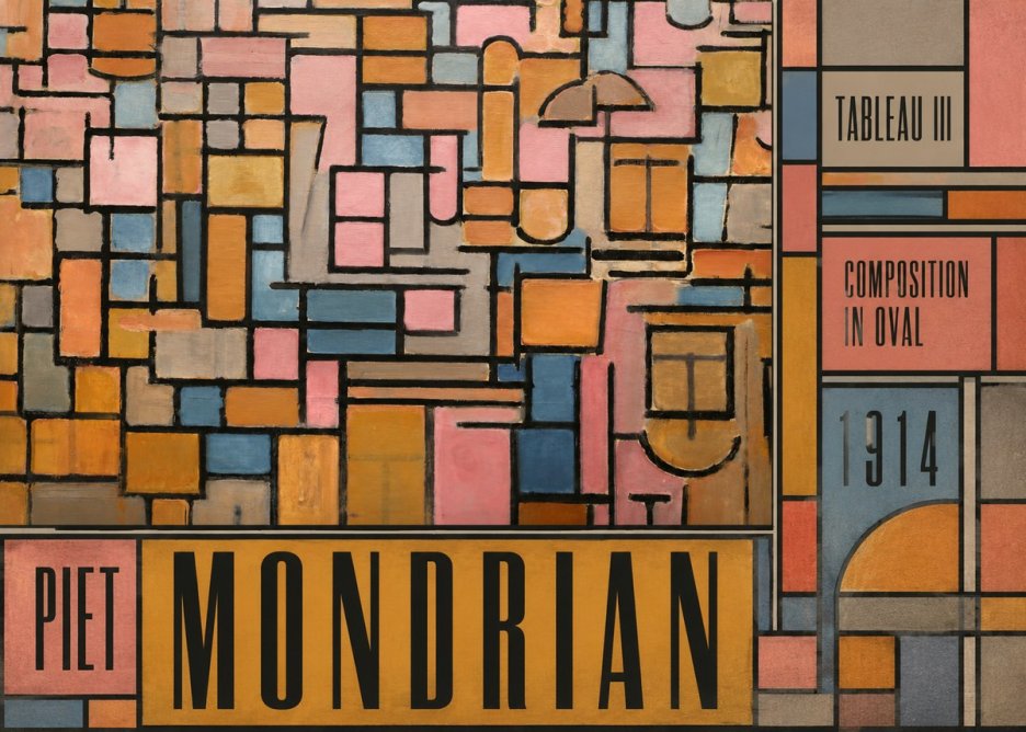 Piet Mondrian Tableau Iii — Composition in Oval No5 - Juliste