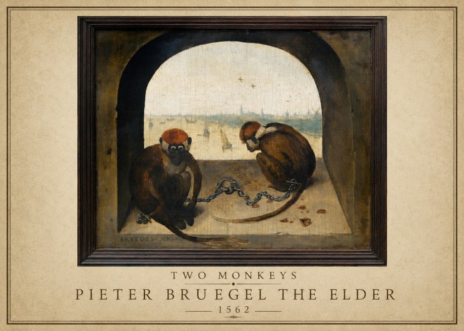 Pieter Bruegel Two Monkeys III No1 - Juliste