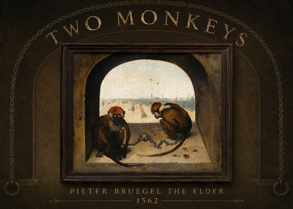 Pieter Bruegel Two Monkeys III No2 - Juliste