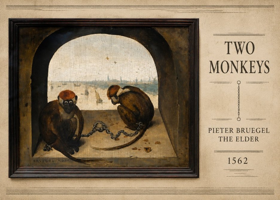 Pieter Bruegel Two Monkeys III No5 - Juliste