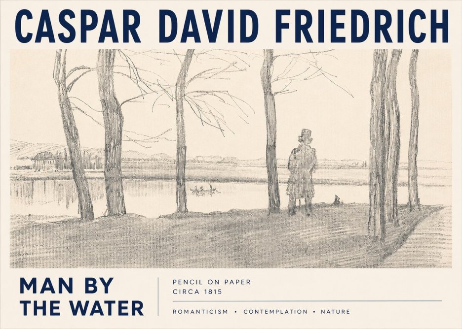 Caspar David Friedrich Man by the Water No3 - Juliste