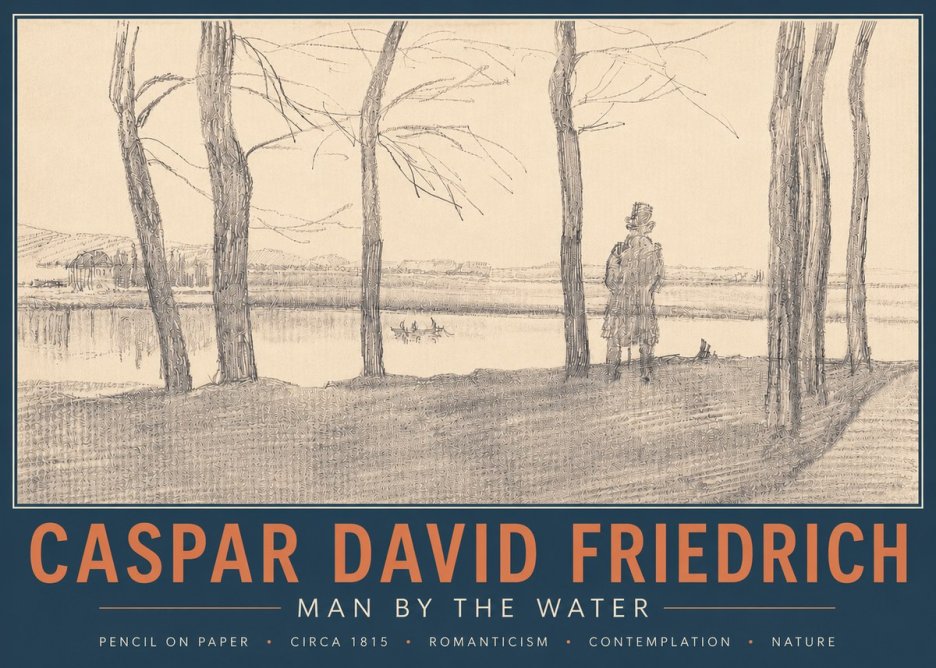 Caspar David Friedrich Man by the Water No4 - Juliste