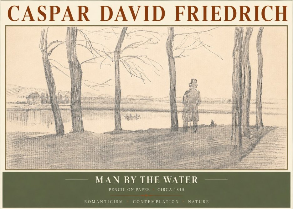 Caspar David Friedrich Man by the Water No5 - Juliste